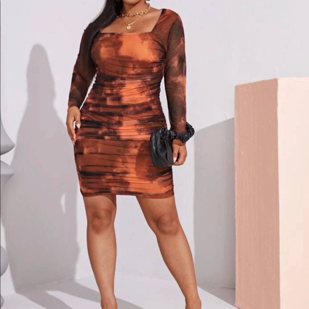 Shein orange body dress in orange/brown